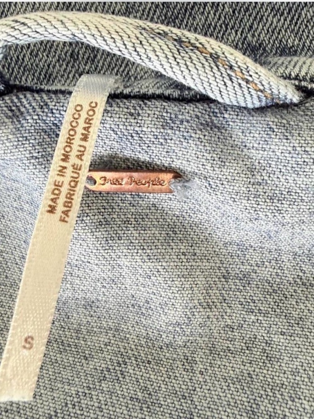 Free People Faded Light Blue Denim Jacket - Picture 6 of 7